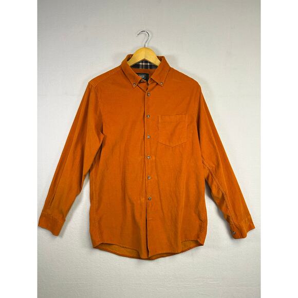 Men's corduroy Orange Button Down Shirt - Size Medium Smart Casual - Picture 1 of 6